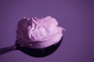 Purple ube ice cream scoop